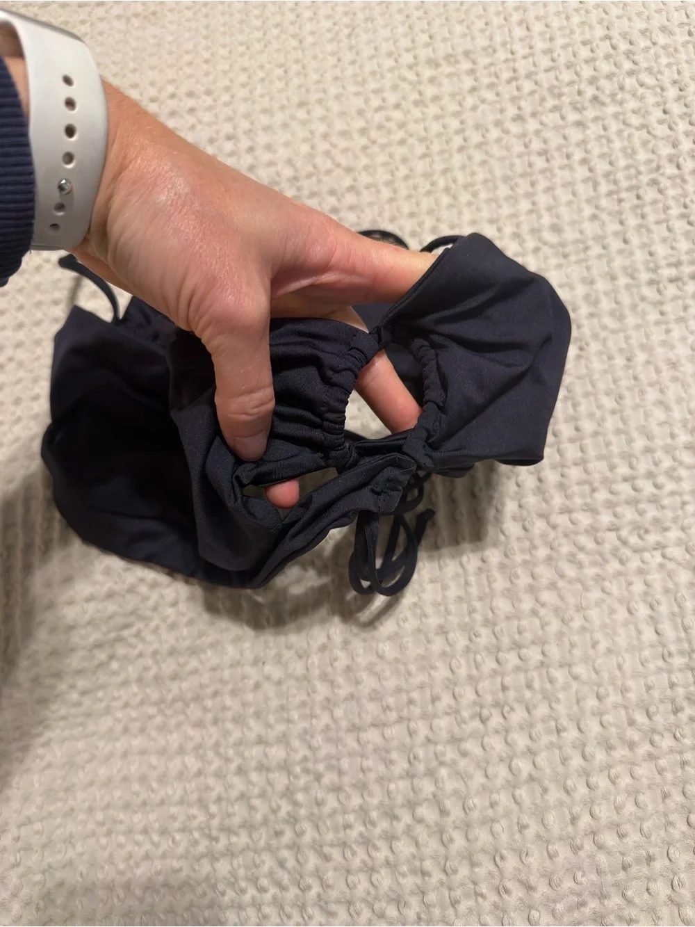 Frankie's Bikinis Black Tie-Side Swim Top